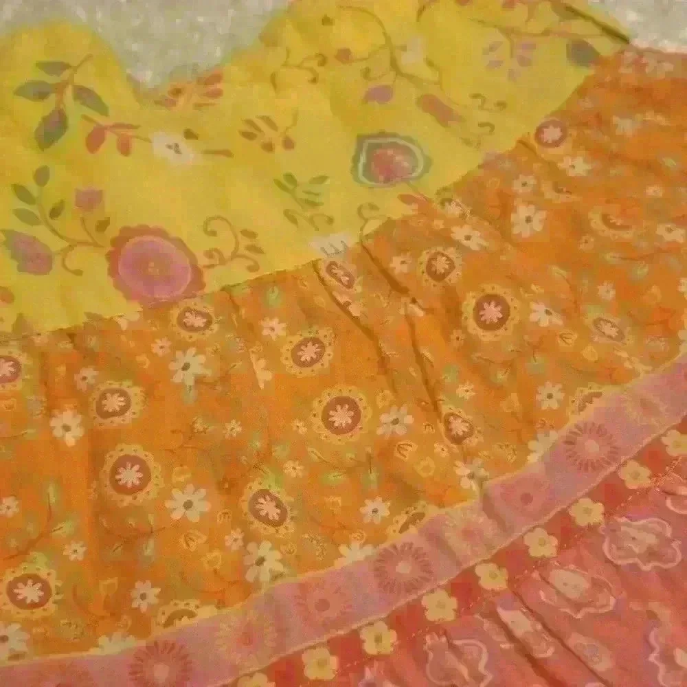 Pumpkin Patch Skirt Girl Size 7 Ditzy Floral Boho Spring Easter